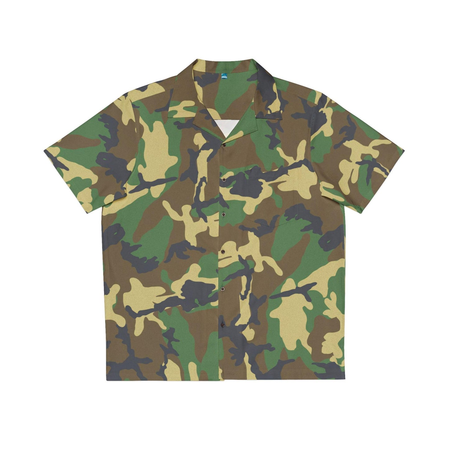 Green Camouflage Men’s Hawaiian Riot Shirt – Heavy Metal Summer Camo Vibes