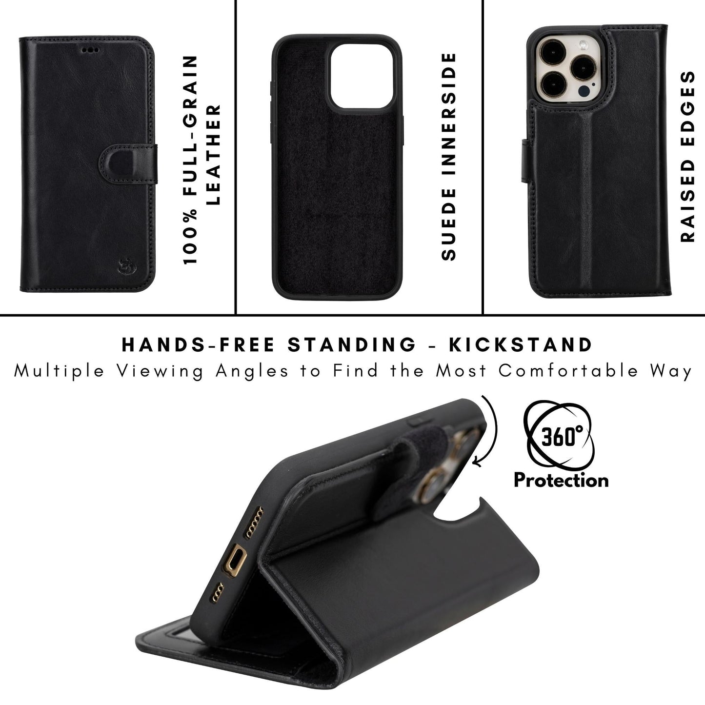 Casper iPhone 14 Series Detachable Leather Wallet Case