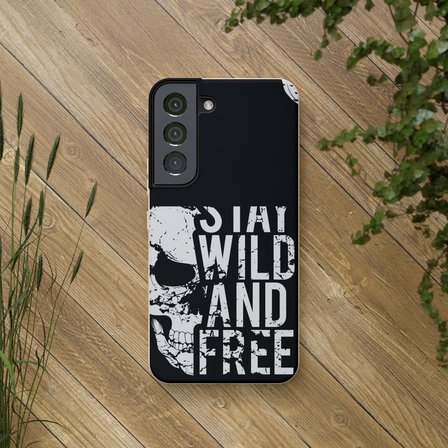 Stay Wild And Free Skull Biodegradable Cases