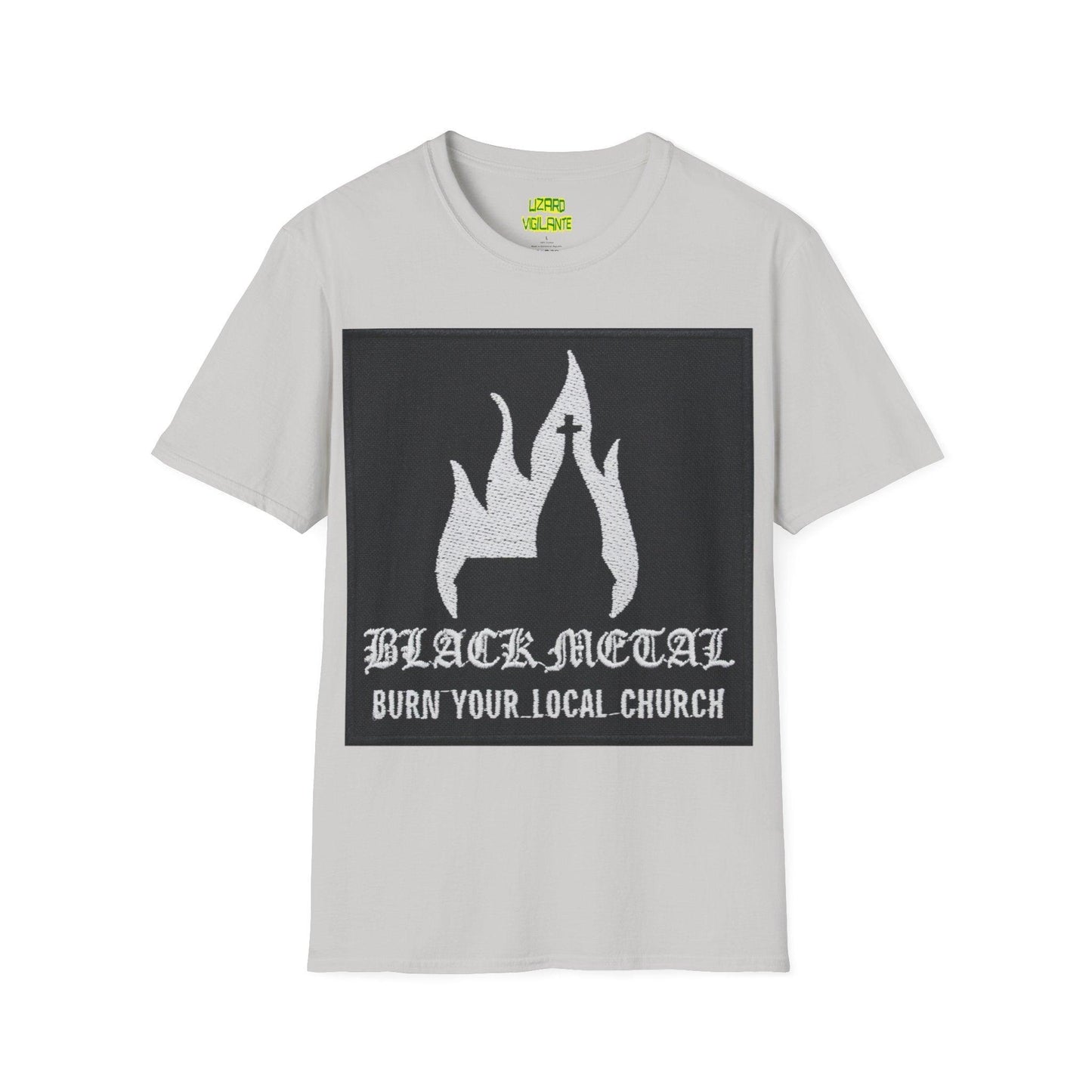 Black Metal Church Fire Unisex Softstyle T-Shirt