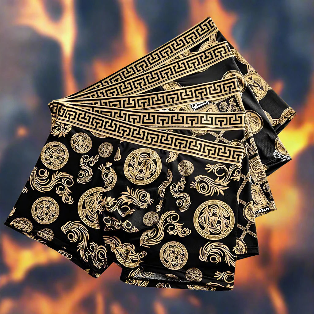 Vigilante Vice 4-Pack – Black Gold Rebel Fit Boxer Briefs for Men Who Don’t Flinch