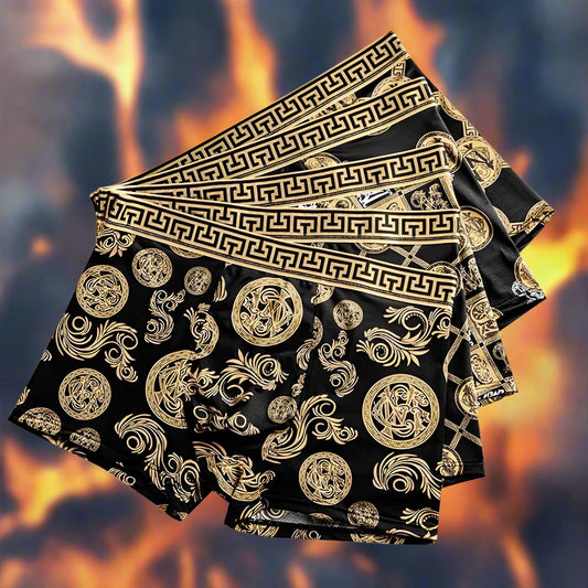 Vigilante Vice 4-Pack – Black Gold Rebel Fit Boxer Briefs for Men Who Don’t Flinch