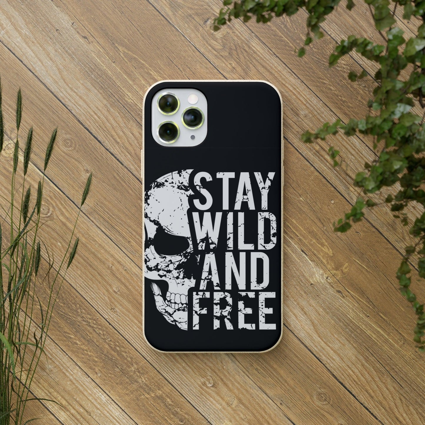 Stay Wild And Free Skull Biodegradable Cases