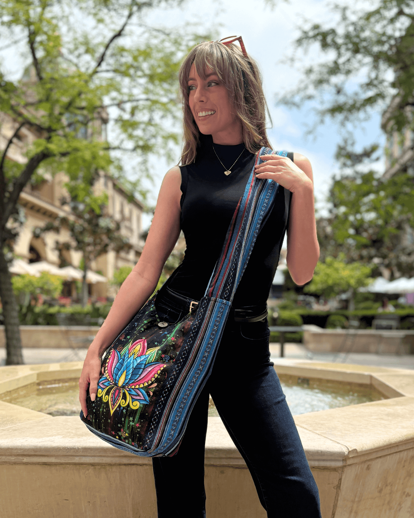 Kathmandu Collection Lotus Handmade Hobo Bag