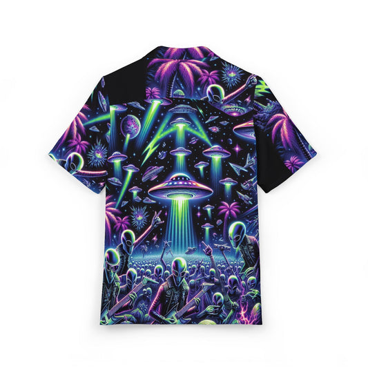 👽 Galactic Party Hawaiian Shirt: The Retro Beachwear Statement Drop 🏝️
