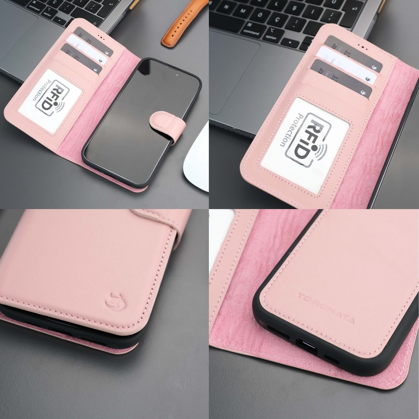 Casper Leather iPhone 15 Pro Wallet Case | Detachable MagSafe Compatible RFID Protection