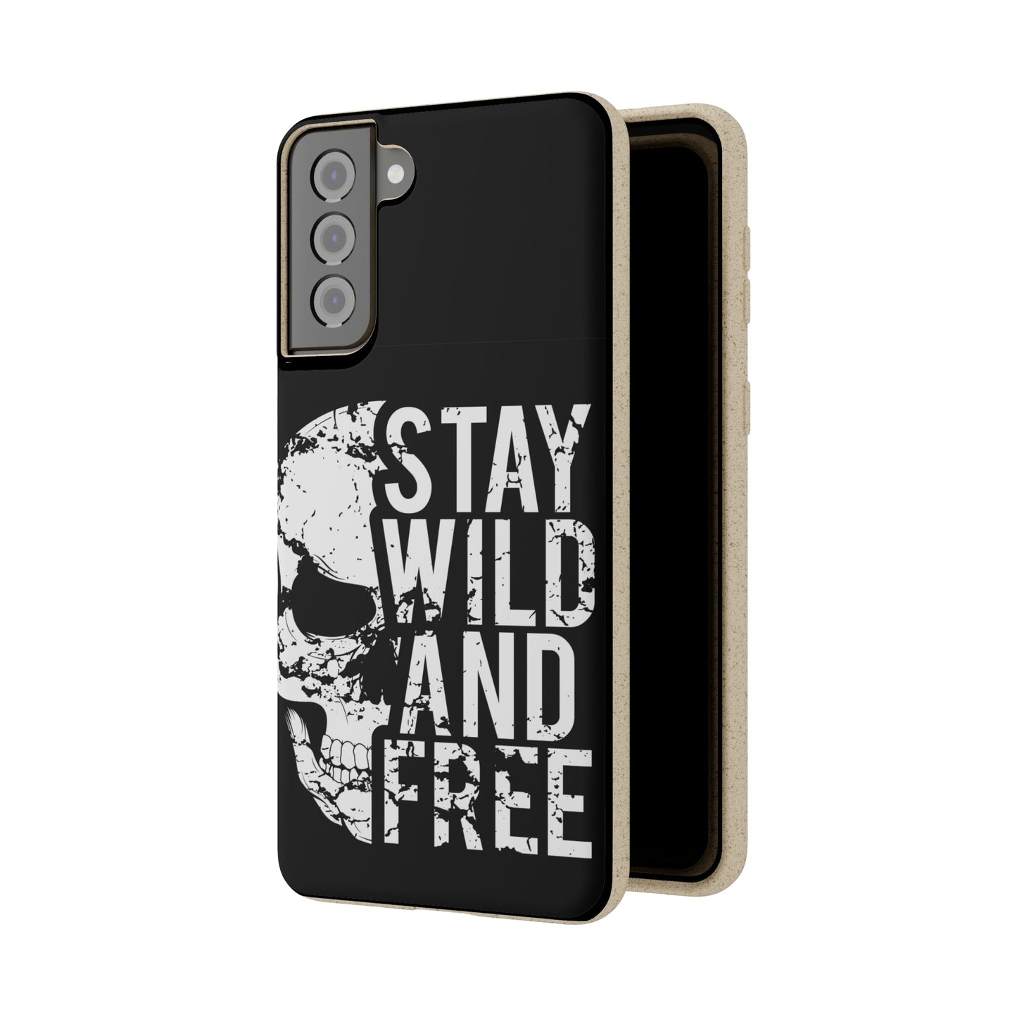 Stay Wild And Free Skull Biodegradable Cases