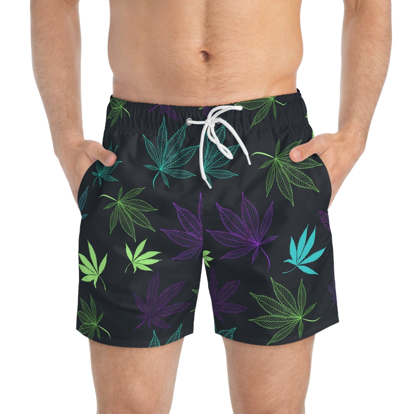 HIGH TIDE Leafed Legends Swim Trunks – Stoner Surf Division AOP