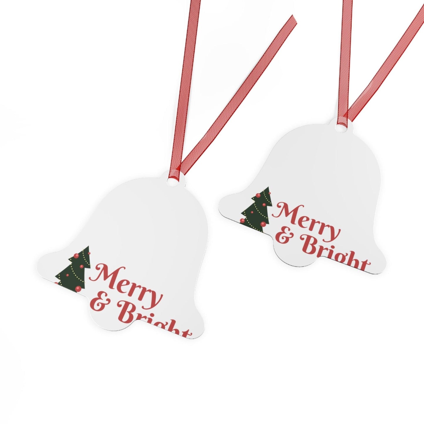 Merry & Bright Christmas Tree Metal Ornaments