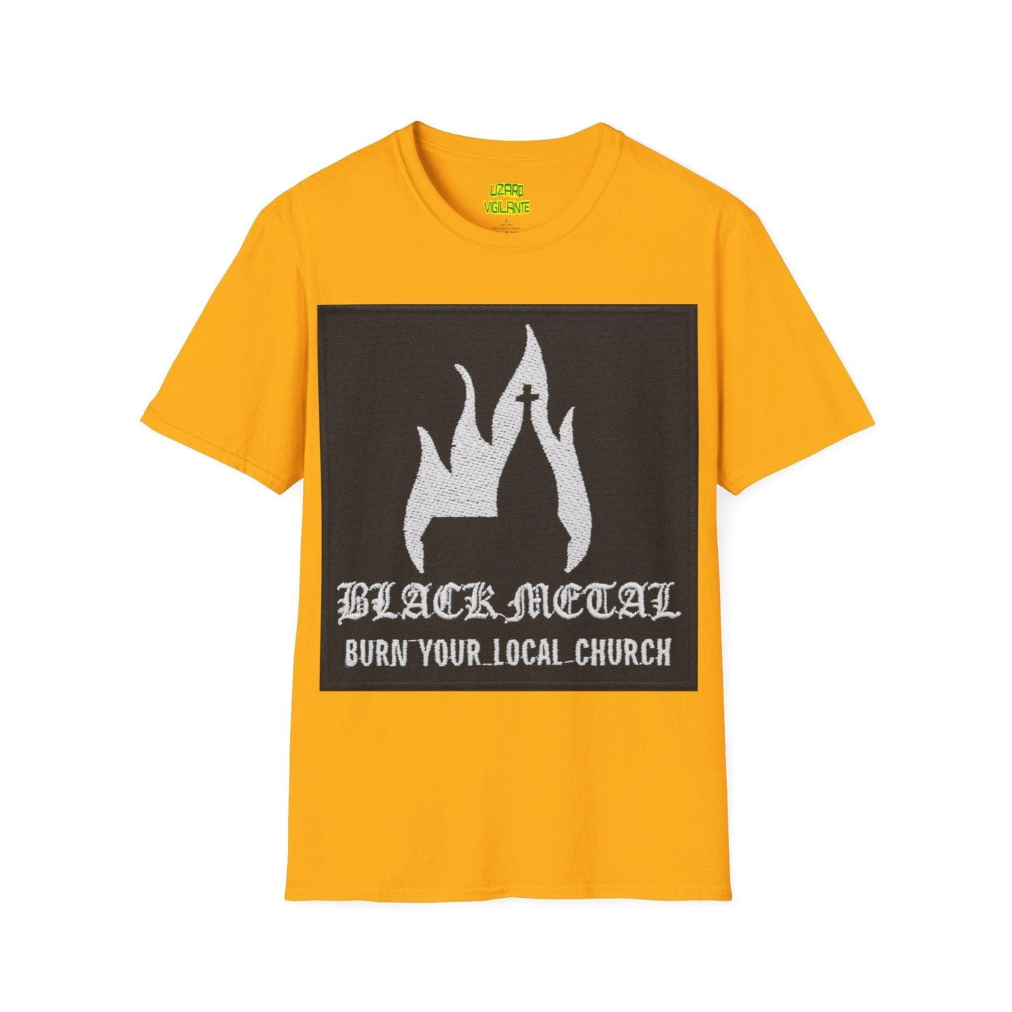 Black Metal Church Fire Unisex Softstyle T-Shirt