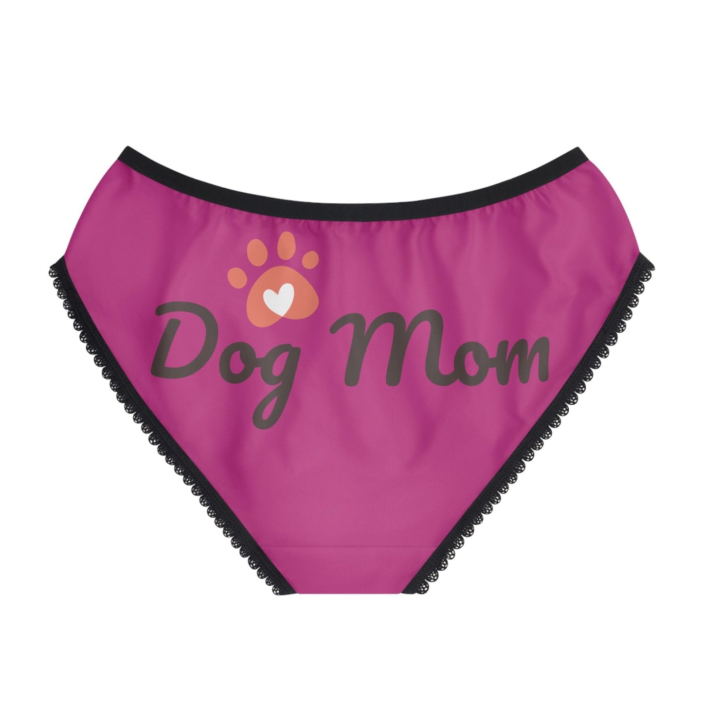 Dog Mom with Puppy Paw & Heart on Backside Women's Briefs