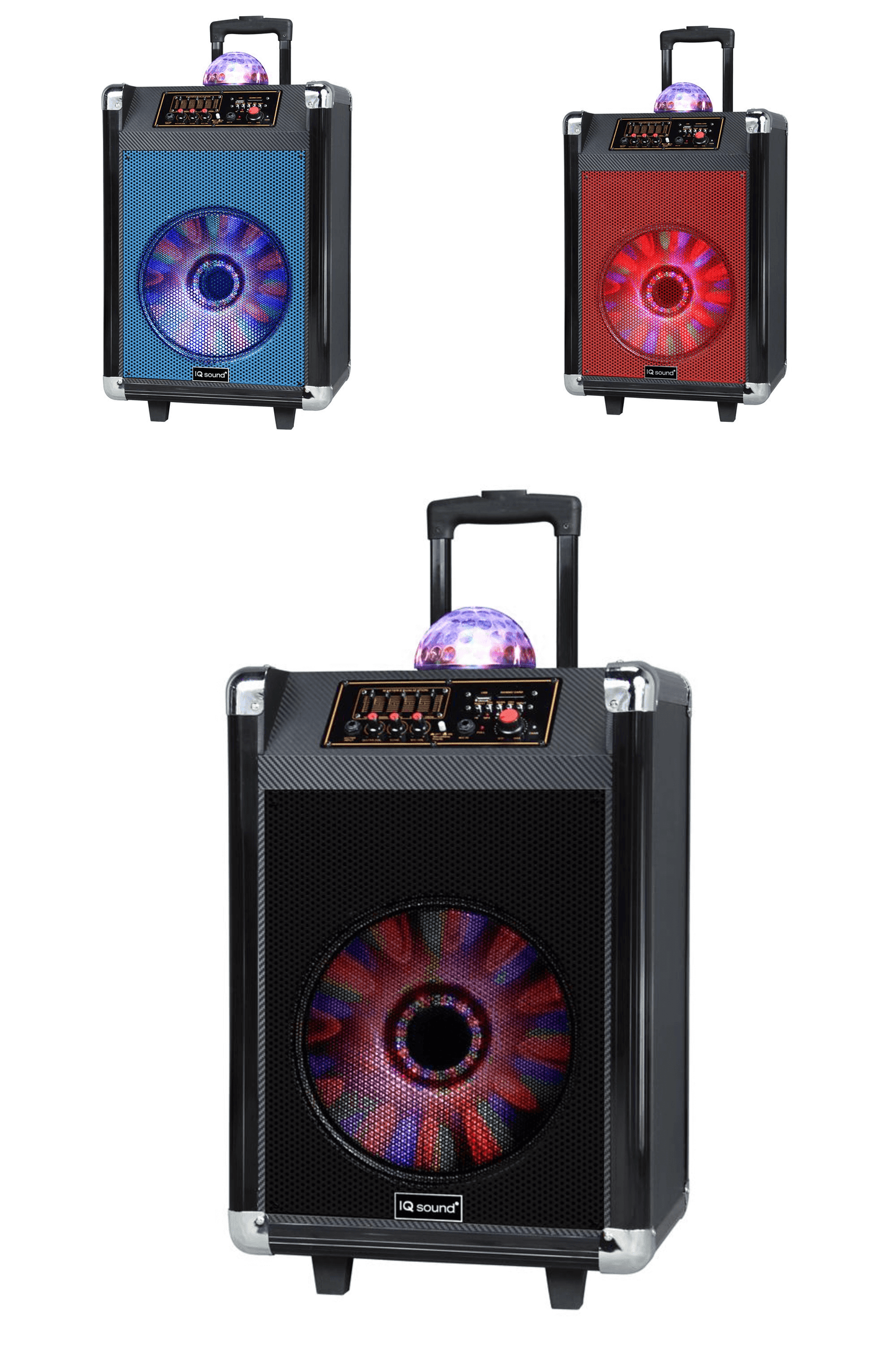 IQ Sound 12" Portable Bluetooth Speaker with Disco Ball Light