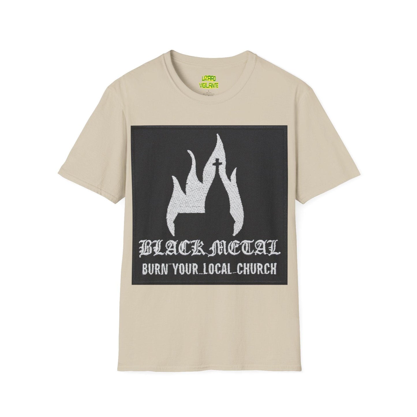 Black Metal Church Fire Unisex Softstyle T-Shirt