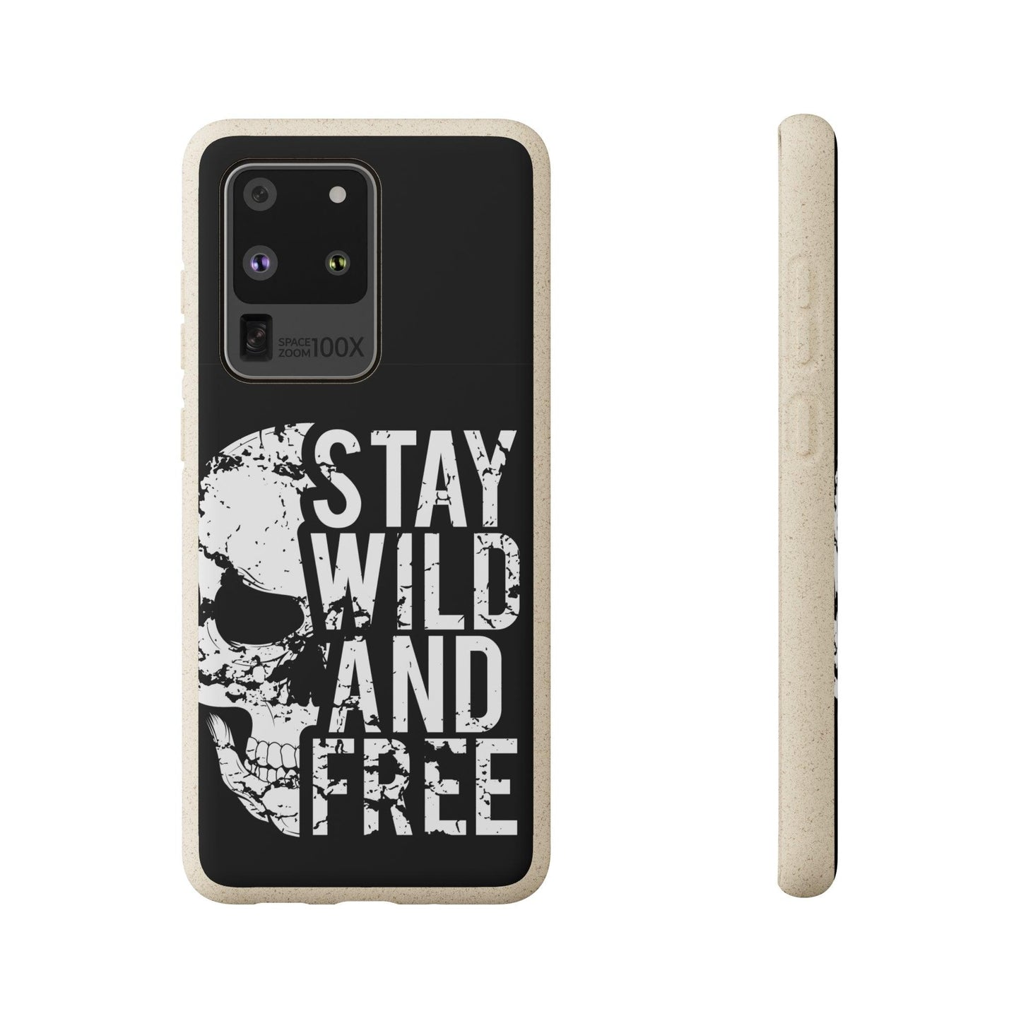 Stay Wild And Free Skull Biodegradable Cases