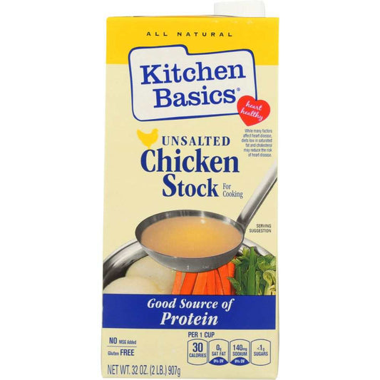 Kitchen Basics Stock: Unsalted Chicken Cooking Stock 32oz| Rich Flavor