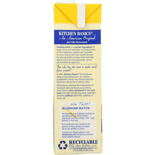 Kitchen Basics Stock: Unsalted Chicken Cooking Stock 32oz| Rich Flavor
