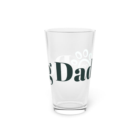 Dog Dad with Puppy Paw Pint Glass, 16oz