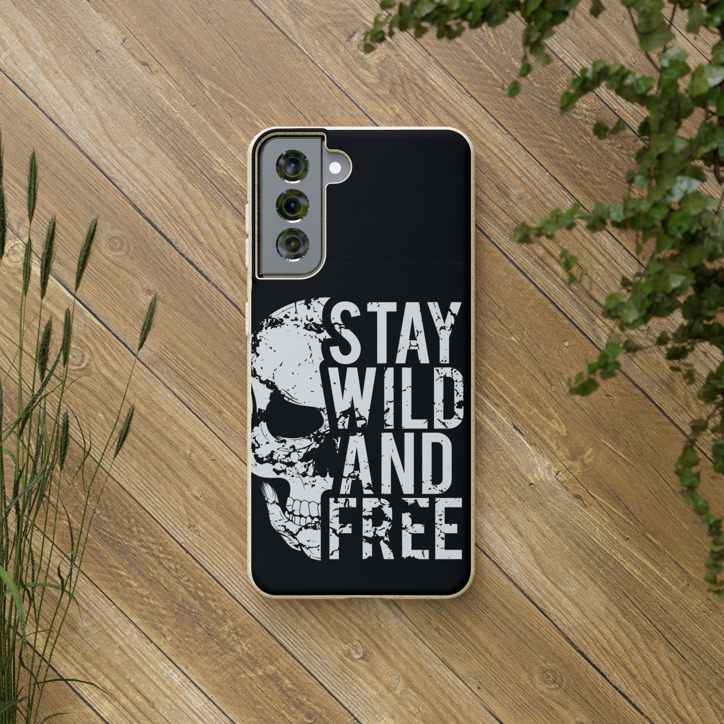 Stay Wild And Free Skull Biodegradable Cases