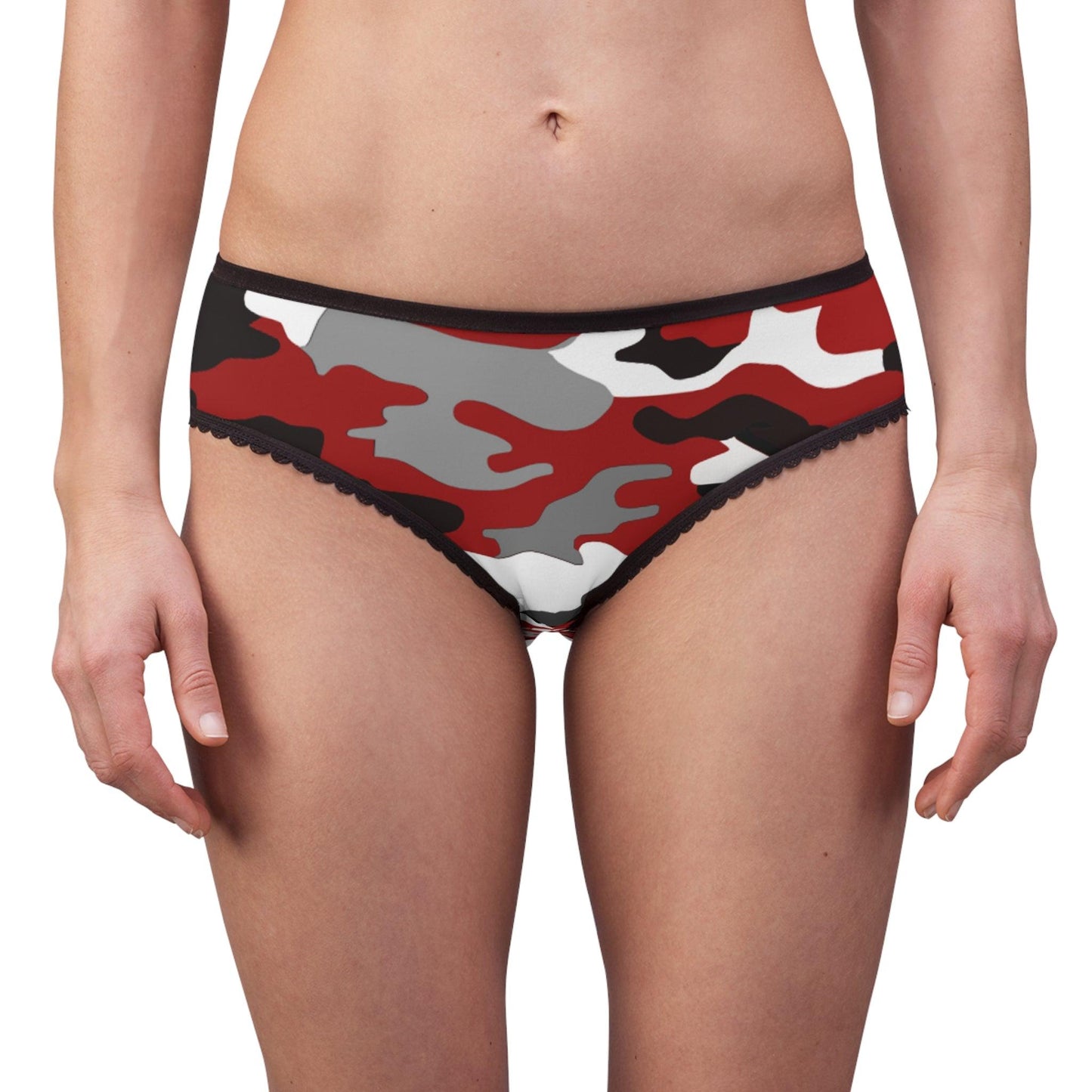 Black Red Grey White Camo Women's Briefs