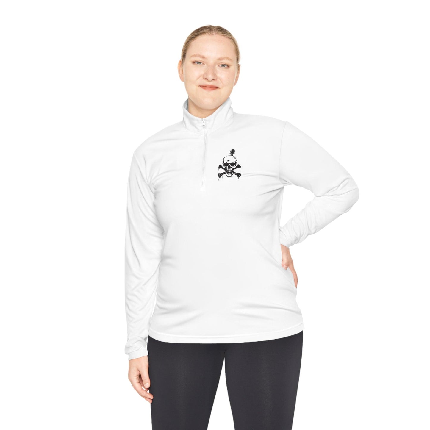 Guitar Skull Cross Bones Unisex Quarter-Zip Pullover