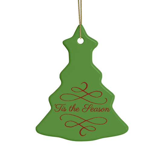 Tis The Season Christmas Tree Ceramic Ornaments (1pcs, 5pcs, 10pcs, 20pcs)