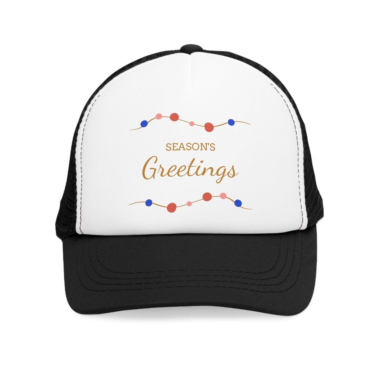 Seasons Greetings Strings of Christmas Lights Mesh Cap