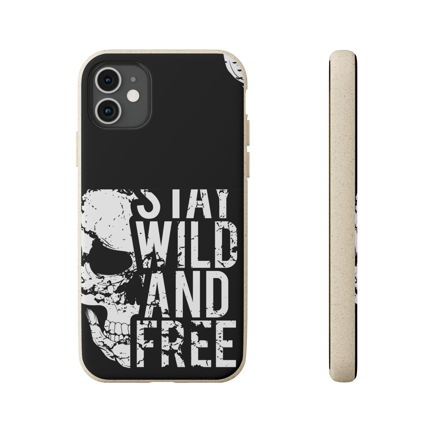 Stay Wild And Free Skull Biodegradable Cases
