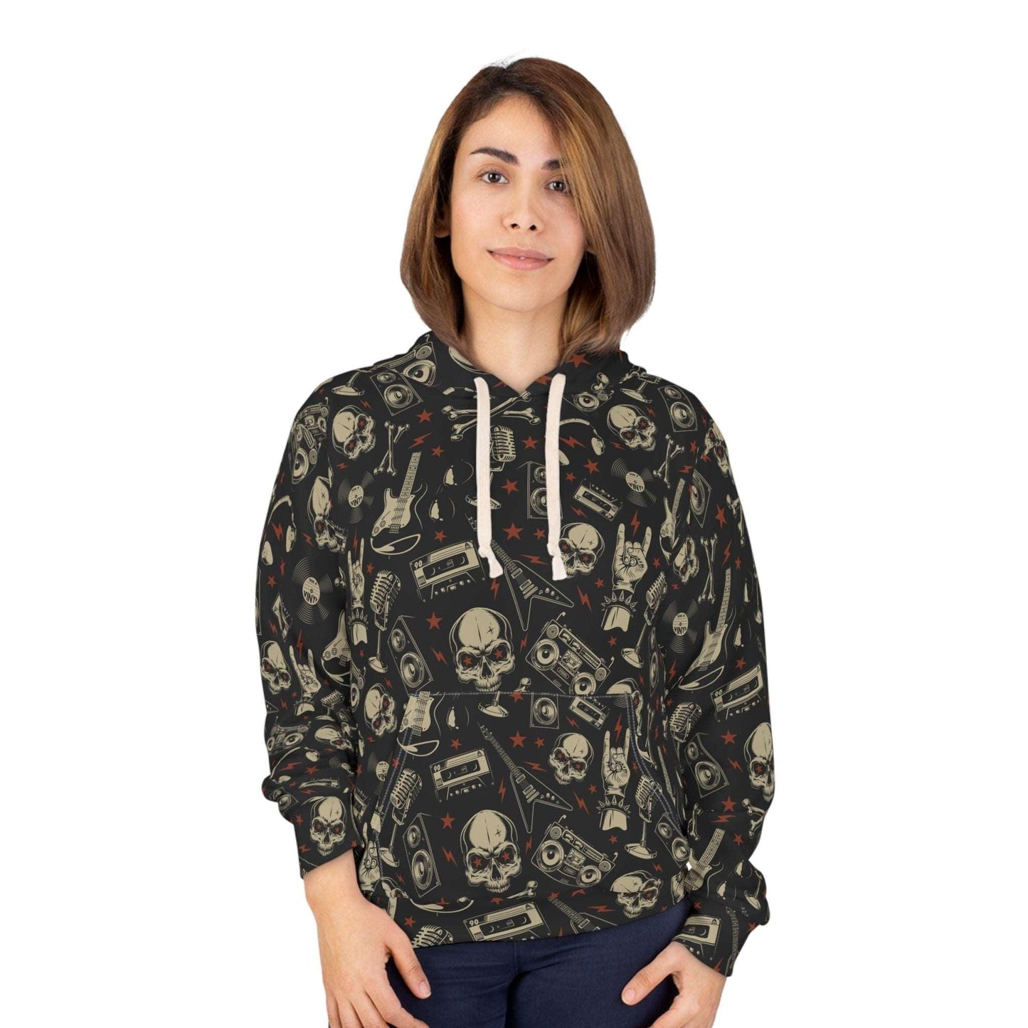 80s Metal Collage' Unisex Pullover Hoodie (AOP)