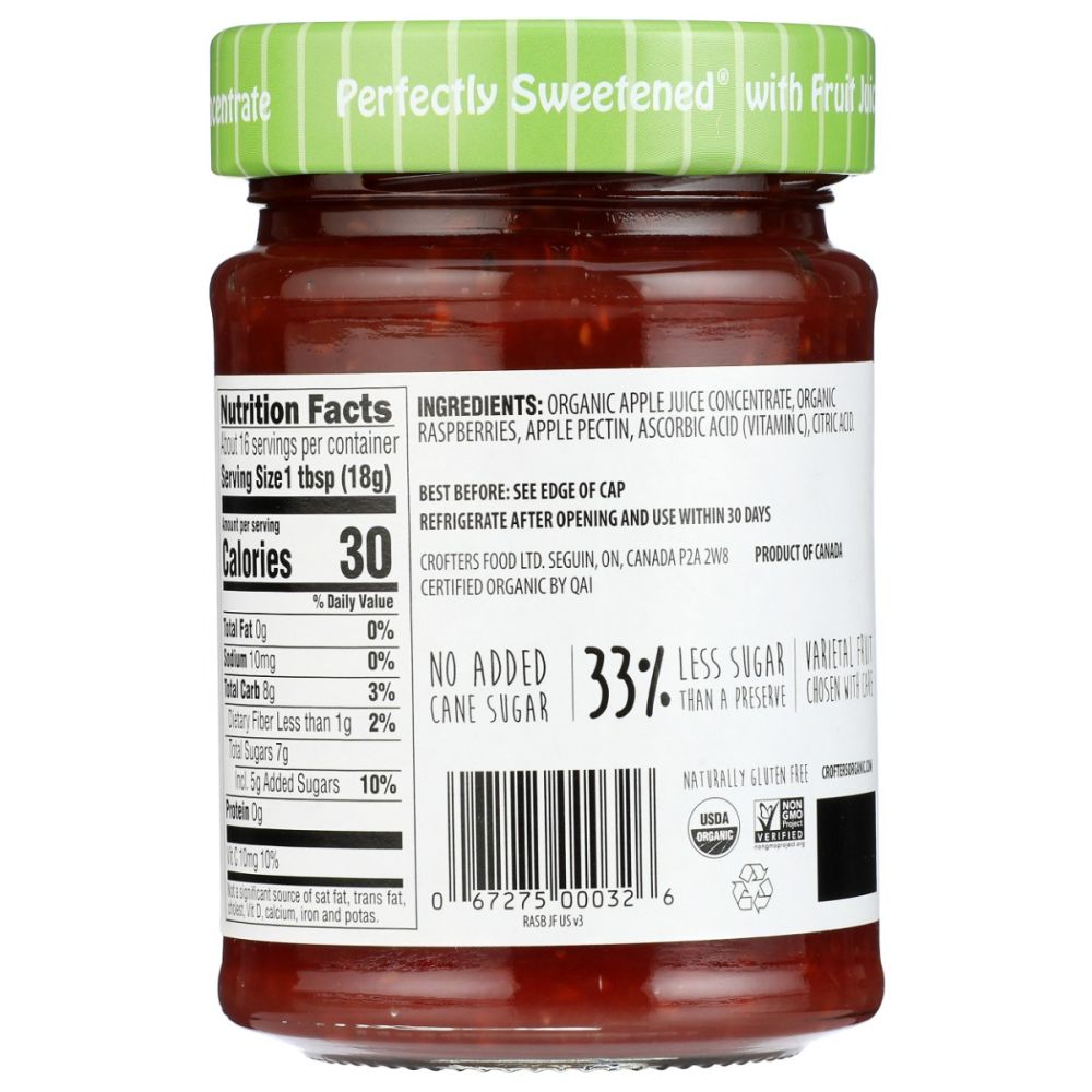 CROFTERS: Organic Raspberry Fruit Spread, 10 oz