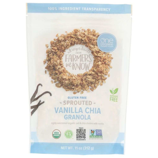 ONE DEGREE: Sprouted Oat Granola Vanilla Chia |Healthy Breakfasts 11oz