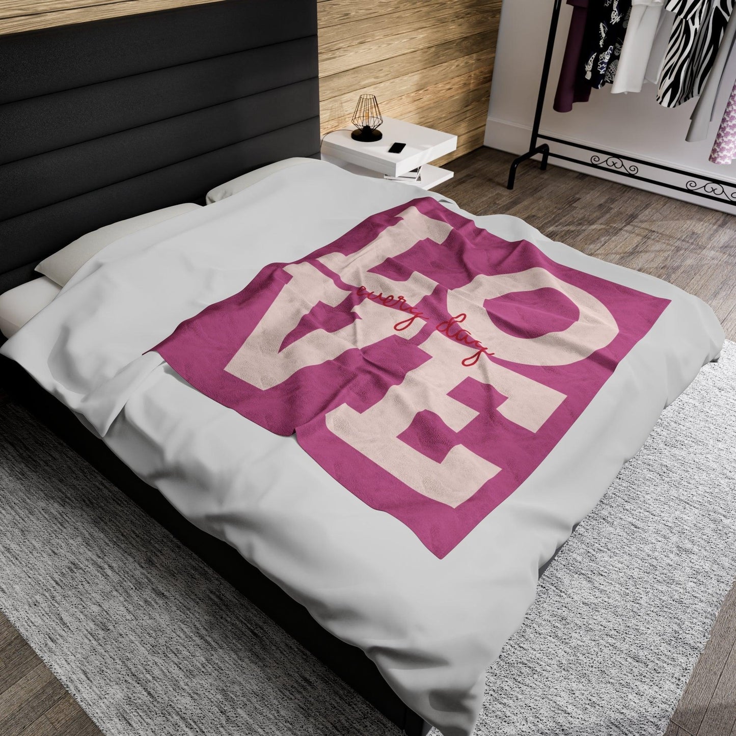 LOVE every day Velveteen Plush Blanket