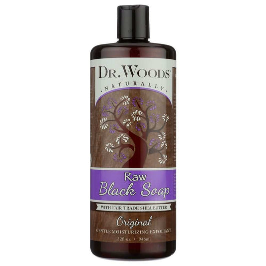 DR WOODS: Naturally Raw Black Soap with Shea Butter Original, 32 oz