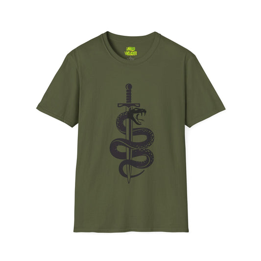 Snake-Wrapped Sword Unisex Softstyle T-Shirt