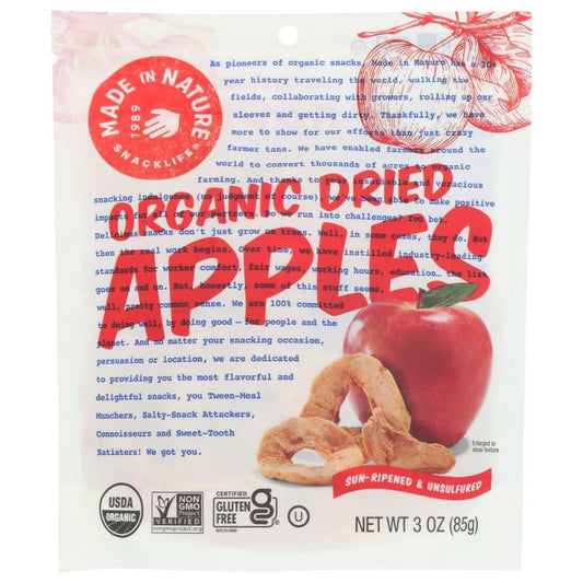 MADE IN NATURE: Organic Dried Apple Rings, 3 oz