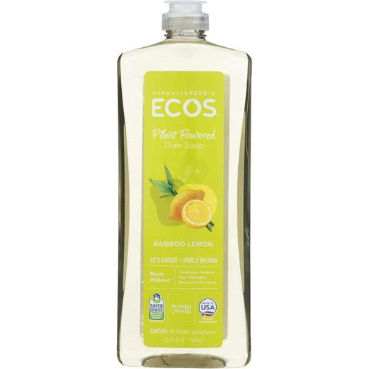 ECOS Bamboo Lemon Dishwashing Liquid - Safer Plant-Based Clean, 25 oz