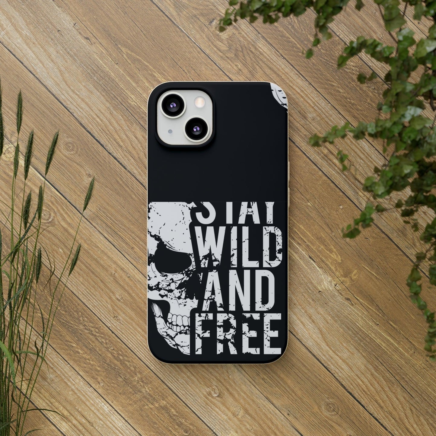 Stay Wild And Free Skull Biodegradable Cases