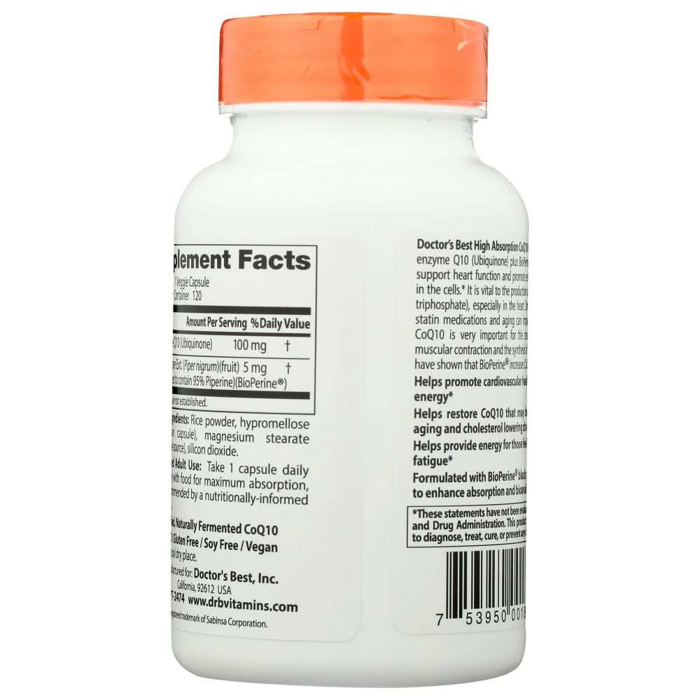 DOCTORS BEST: Hi Absorption Coq10 With BioPerine 100Mg, 120 vc