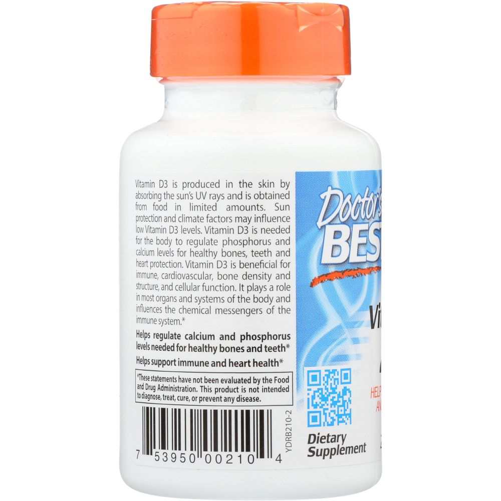 Doctor's Best Vitamin D3 2000Iu - Supports Bone, Teeth & Heart Health