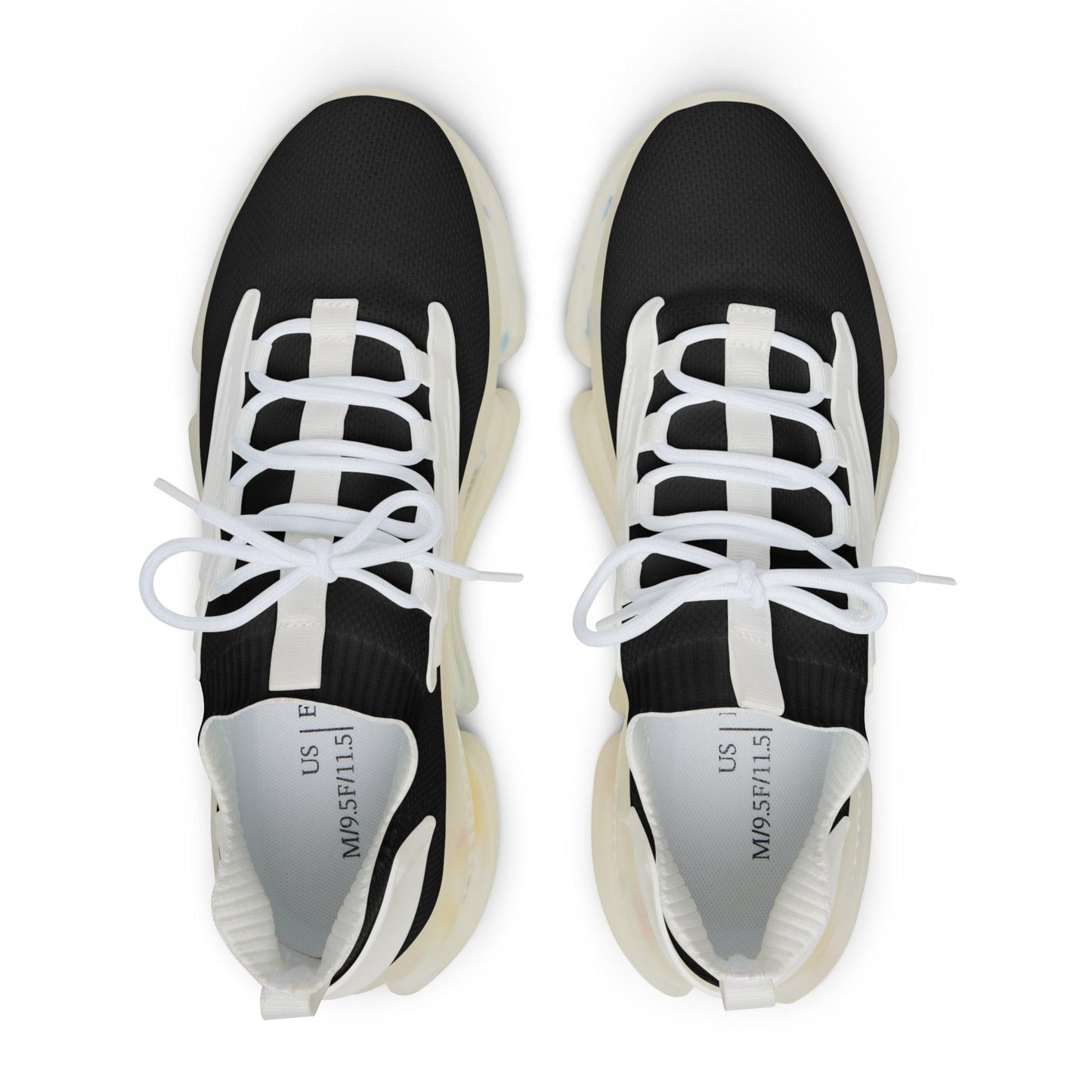 Men's Mesh Sneakers - Black with White Sole