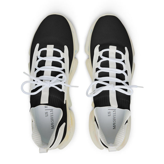 Men's Mesh Sneakers - Black with White Sole