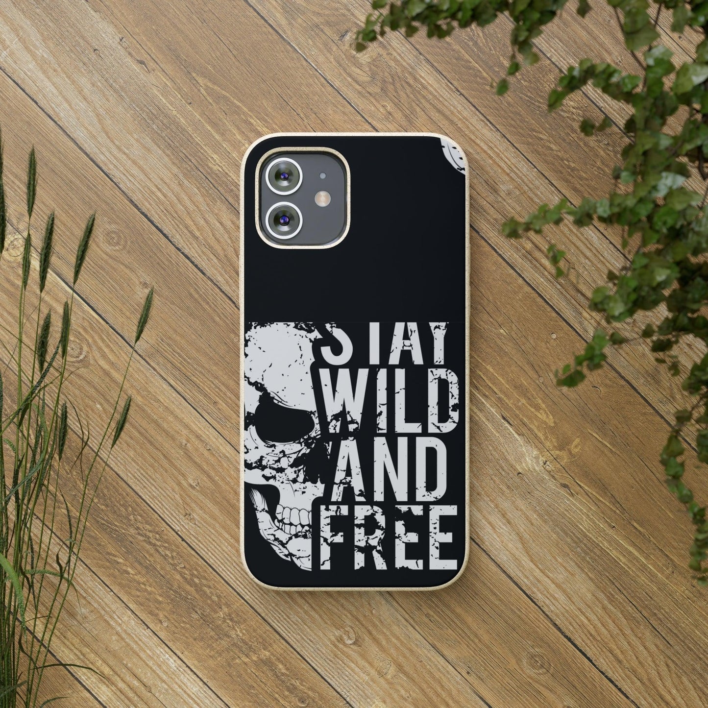 Stay Wild And Free Skull Biodegradable Cases