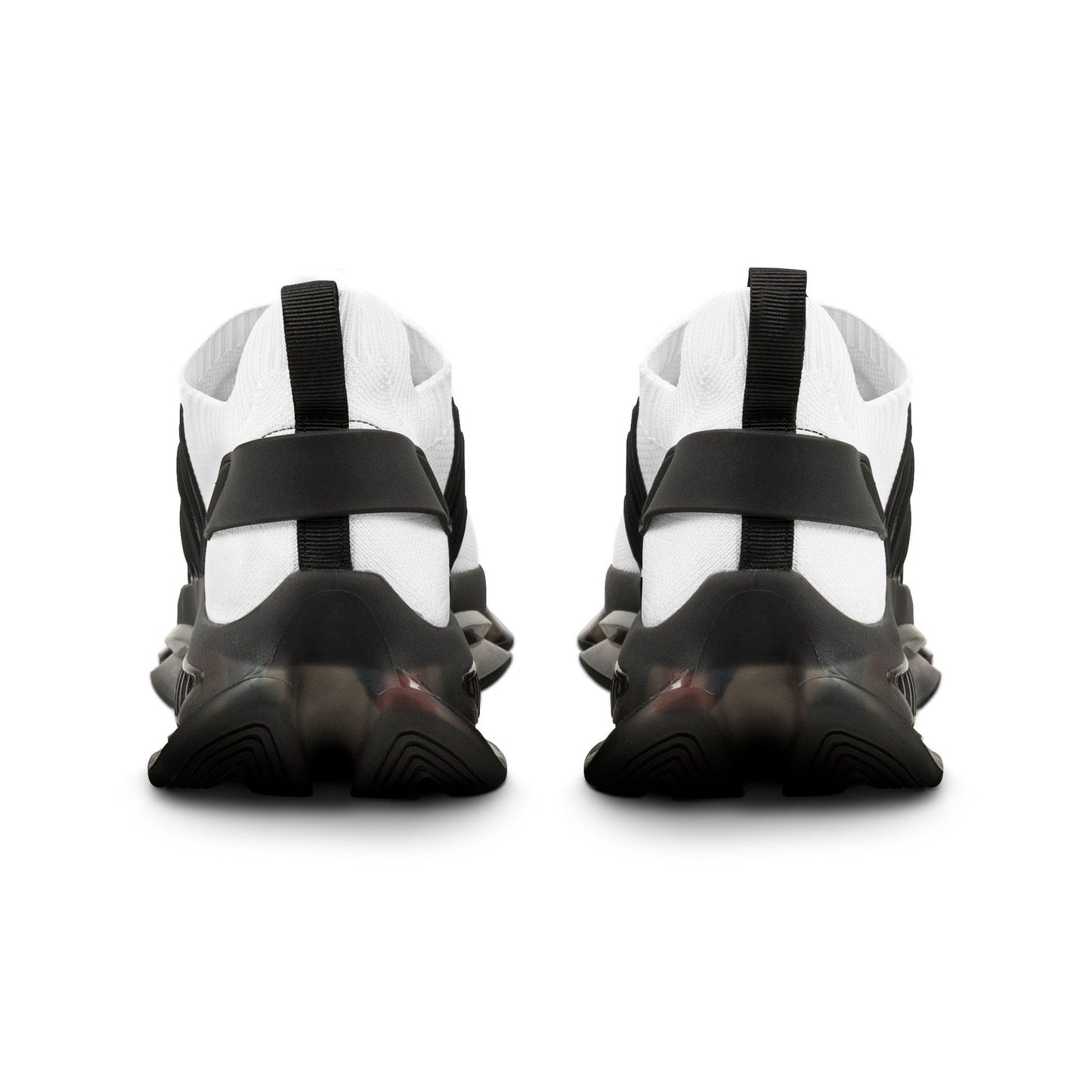 Men's Mesh Sneakers - White with Black Soles