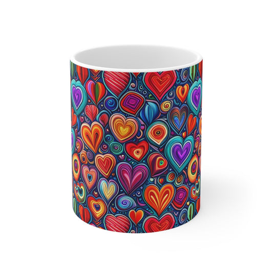 Much Love Ceramic Hearts Mug 11oz