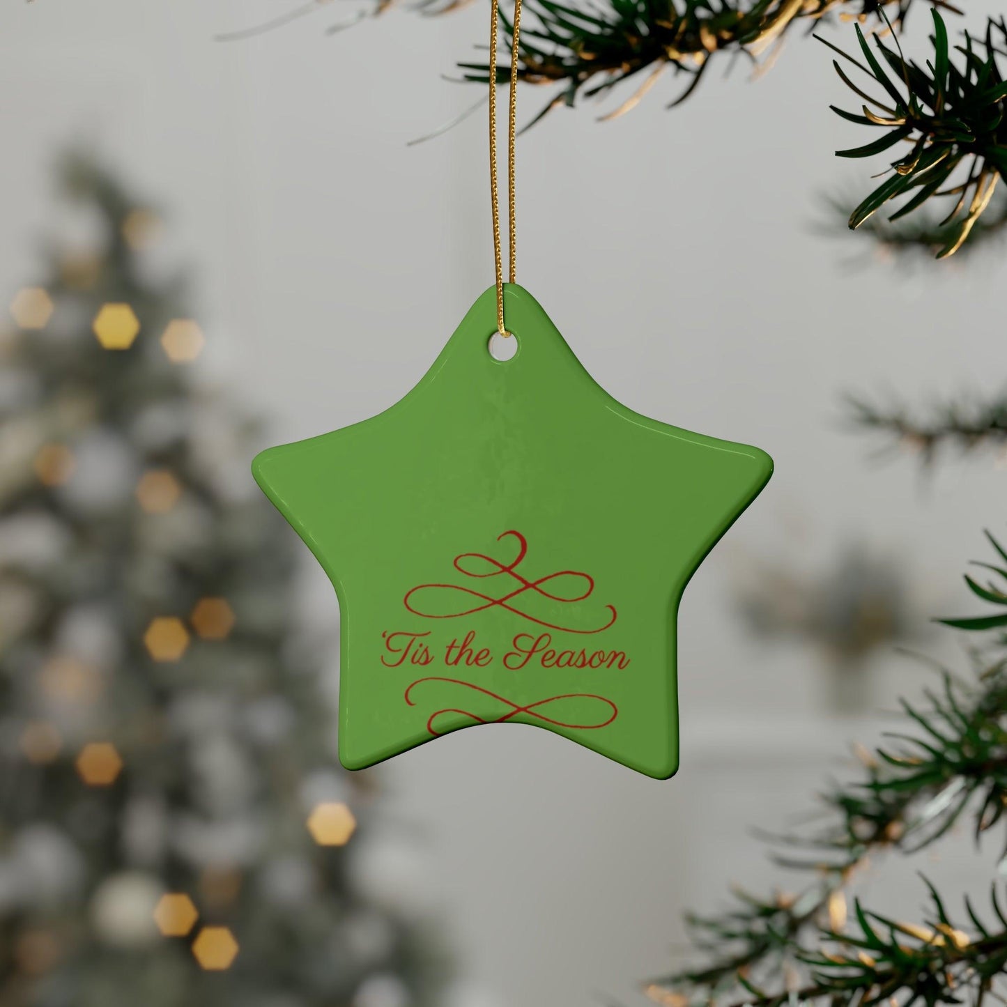 Tis The Season Christmas Tree Ceramic Ornaments (1pcs, 5pcs, 10pcs, 20pcs)