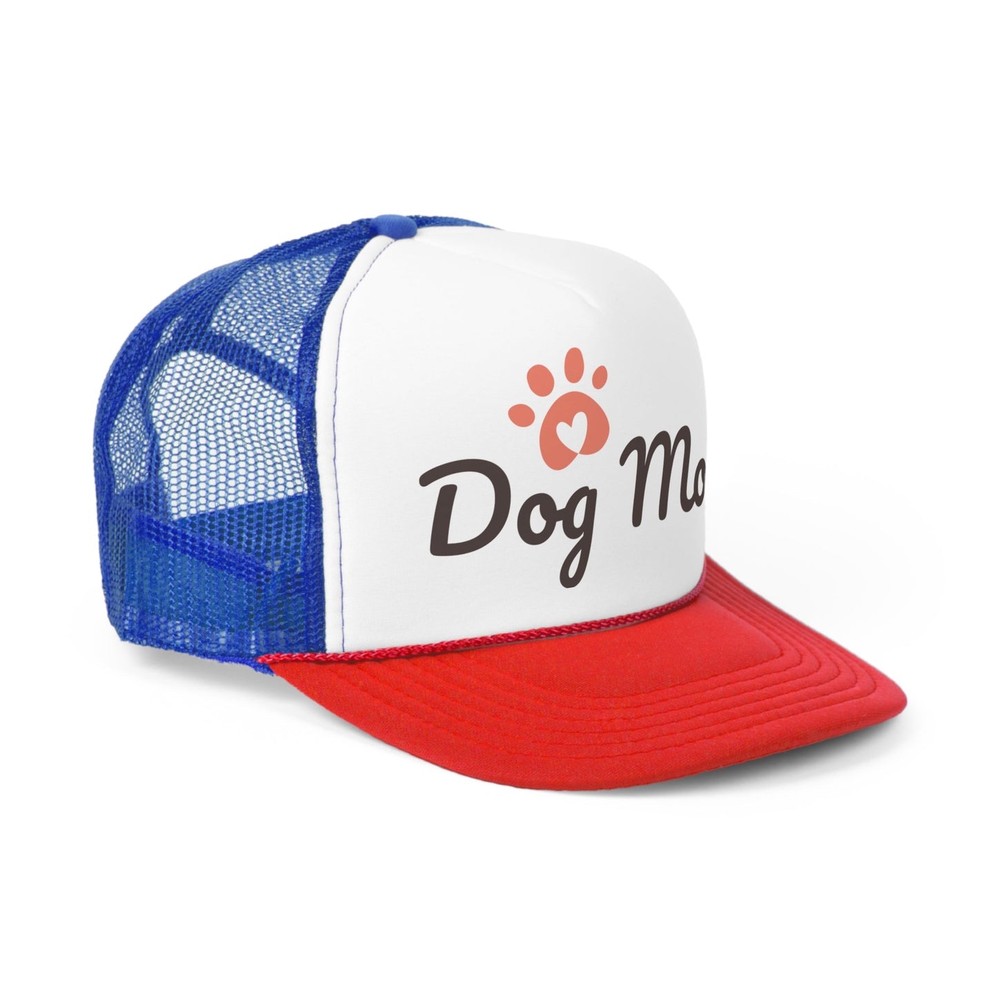 Dog Mom With a Puppy Paw Print Trucker Caps