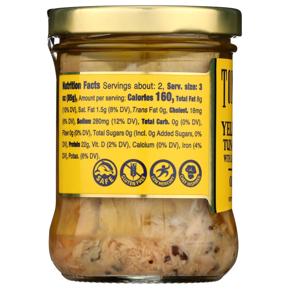 TONNINO: Tuna Fillets with Lemon & Peppers in Olive Oil, 6.7 oz