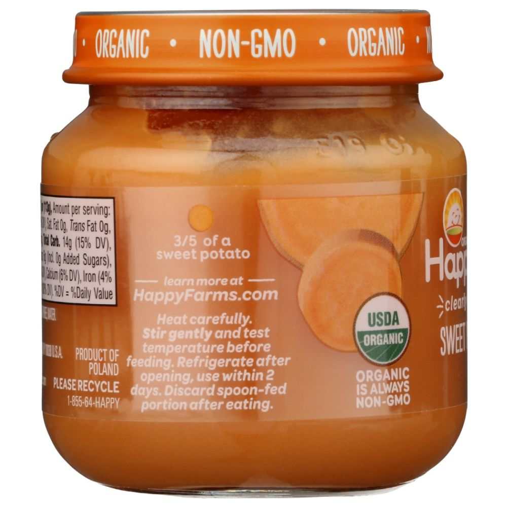 HAPPY BABY: Stage 1 Sweet Potatoes Baby Food in Jar, 4 oz