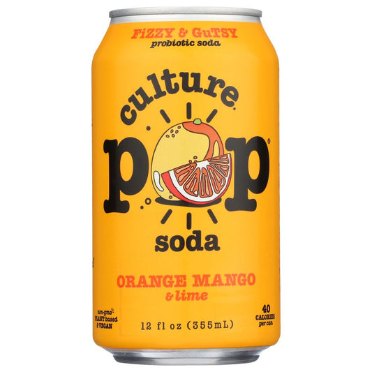 CULTURE POP: Orange Mango Chili & Lime Probiotic Soda, 12 fo
