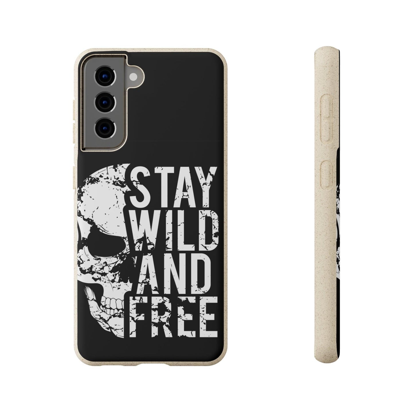 Stay Wild And Free Skull Biodegradable Cases
