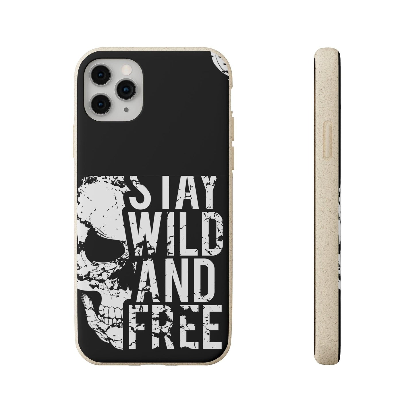 Stay Wild And Free Skull Biodegradable Cases